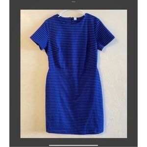 Old Navy Blue & Black Striped Short Sleeve Sheath Dress 
Women’s Size Large